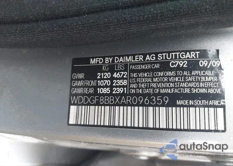 2010 Mercedes-Benz C 300 Luxury 4Matic/Sport 4Matic из США, поврежденный, VIN WDDGF8BBXAR096359